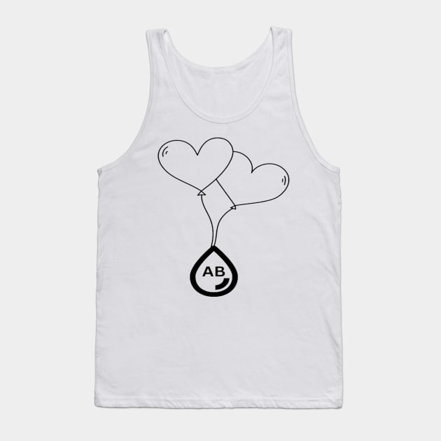 Heart with Blood Group AB Tank Top by Bharat Parv